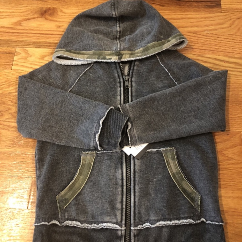 NWT charcoal grey zip up
